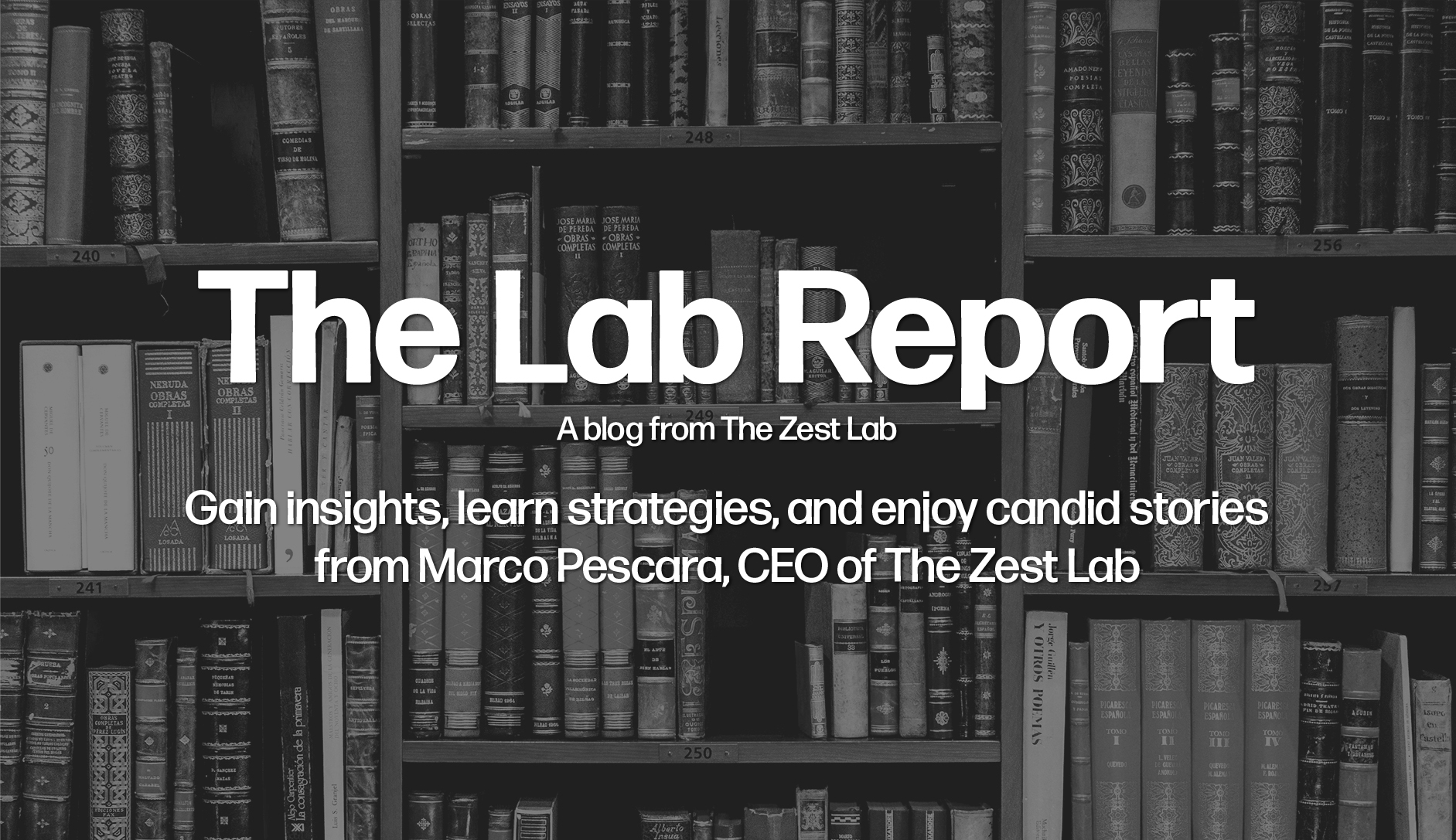 THE LAB REPORT: A blog from The Zest Lab
